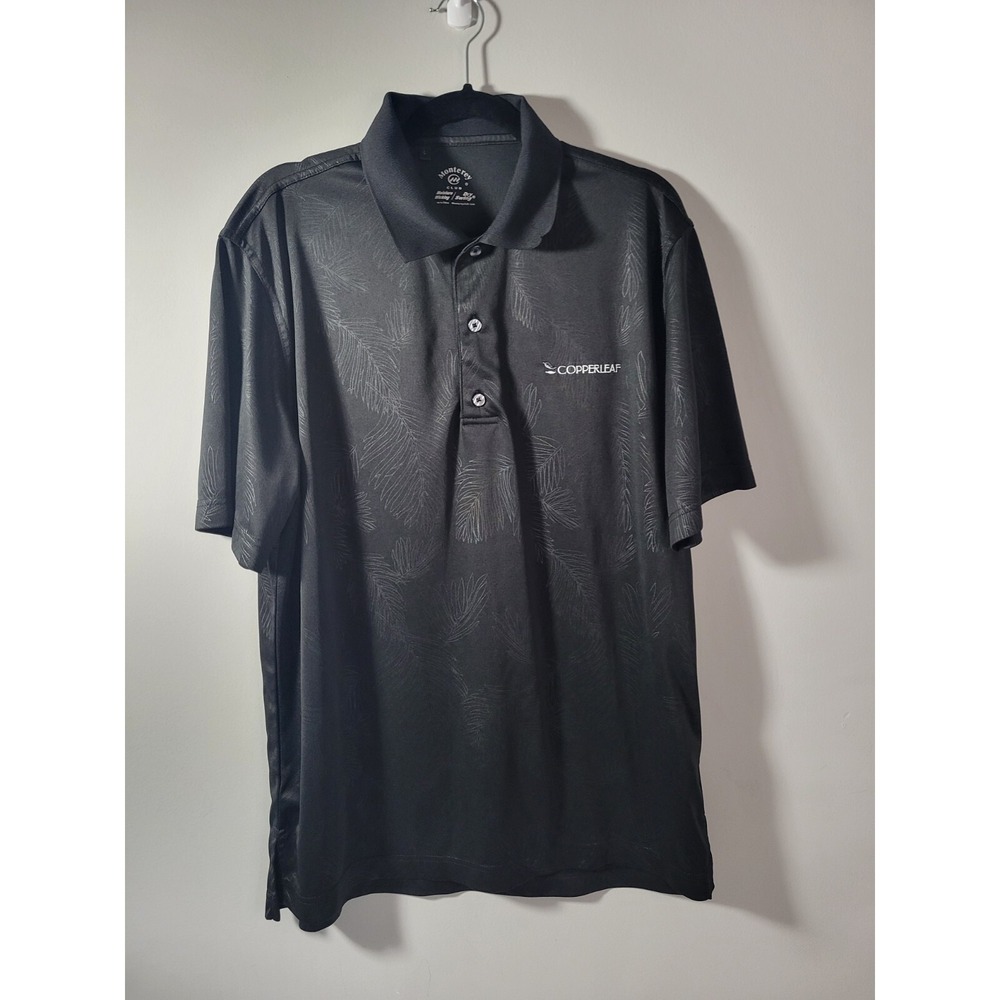 Monterey Club Copperleaf Men's  Black Polo shirt LARGE